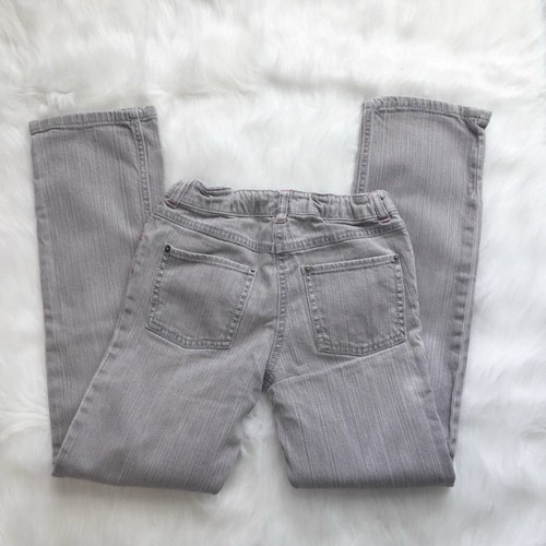 Gymboree Gray and Pink Accent Pocket Bows Jeans Slim Fit Girls Size 12 - Picture 2 of 8