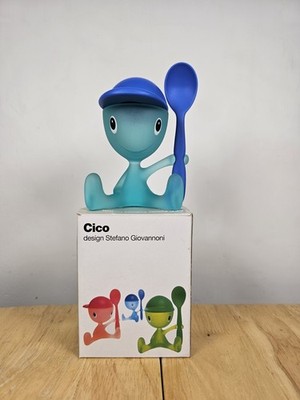 Alessi Eierbecher mit Salzrolle und Löffel, Alessi CICO blau verpackt