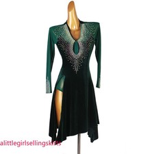 Latin Dance Dress Salsa Tango Cha Cha Ballroom Rhinestone Competition Dress F632