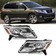 Headlights Pair For 2013 2014 2015 2016 Nissan Pathfinder Halogen Headlamps