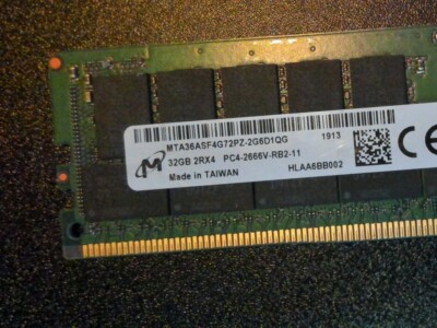 Micron  32GB DDR4 PC4-2666V MTA36ASF4G72PZ-2G6D1QG 2RX4 ECC Server Memory