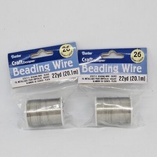 Lot of 2 Rolls DARICE Beading Wire Silver Tone 26 Gauge Total 44 Yards