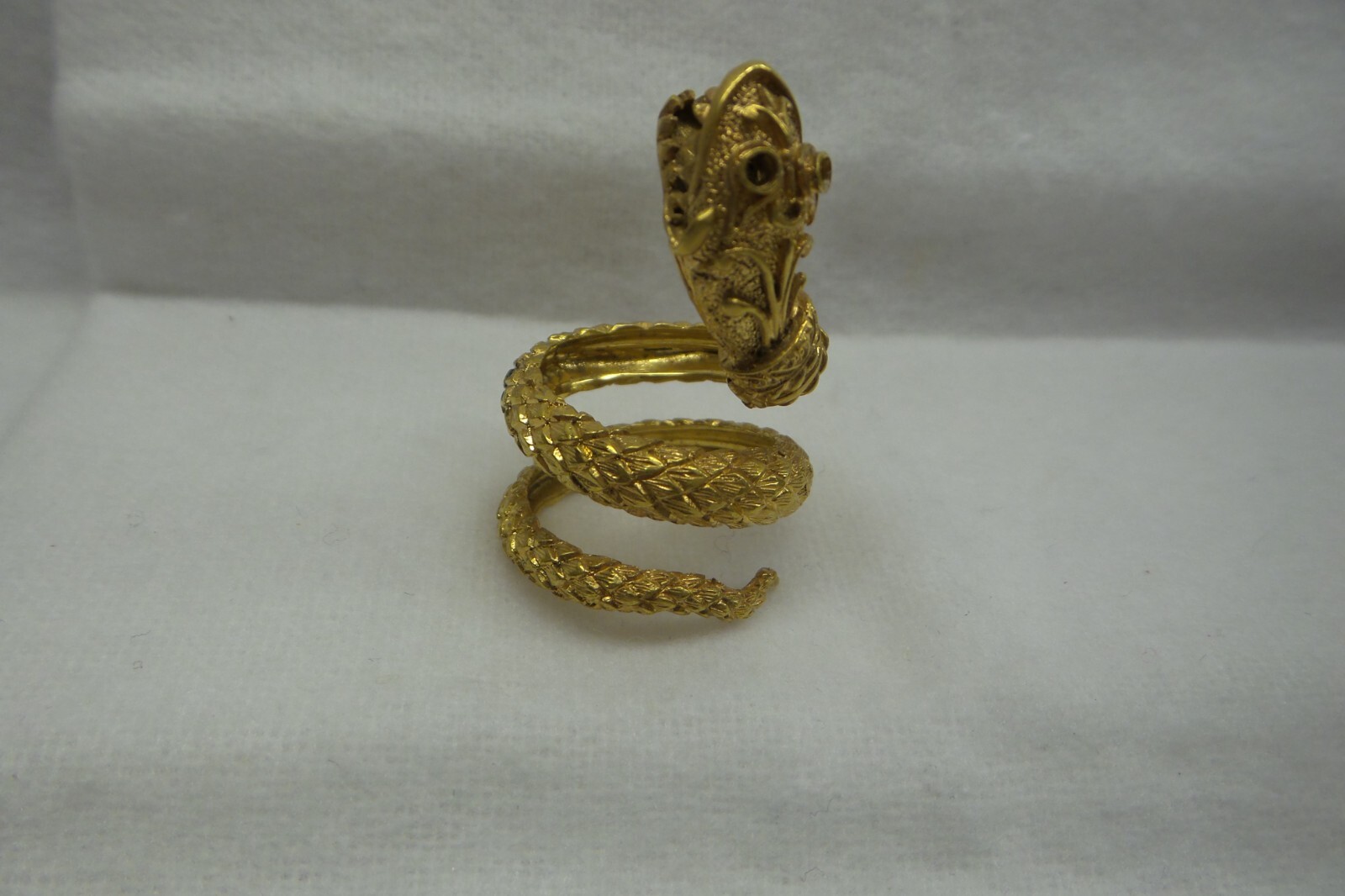 Heavy Detailed Solid 14kt Double Coiled Snake Rin… - image 7