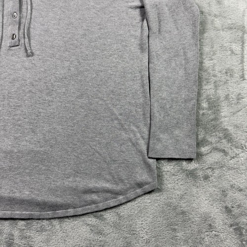 Eileen Fisher Oversized Hoodie Womens Small Gray 1/4 Button Viscose Lightweight - Picture 2 of 14