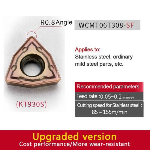 WCMT050308FN  WCMX WCGT ACZ330 10pcs CNC Carbide Turning Insert Grooving Blades - Picture 51 of 83