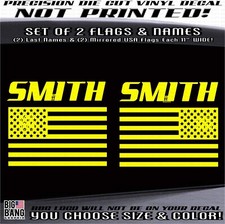 American Flag Last Name Vinyl Decal Sticker Made in the USA to Order-Not Printed