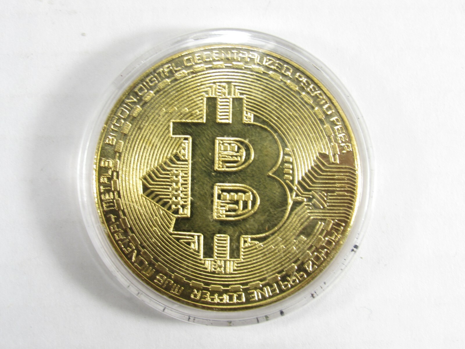4) Bitcoin Crypto Physical Gold Plated Coin Metal Drinking Beer Wine  Coasters - gold plated bitcoin