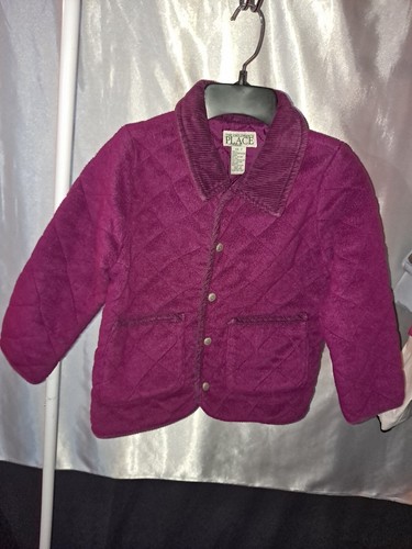 The Children's Place Girls Snap Front Fleece Barn Coat Maroon Size 6x7 - Picture 2 of 6