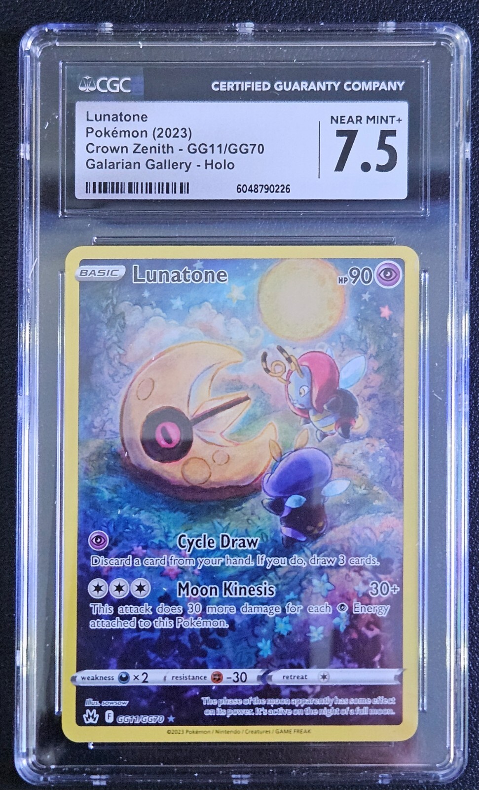 Lunatone GG11 Crown Zenith Galarian Gallery Holo Rare Pokemon Card