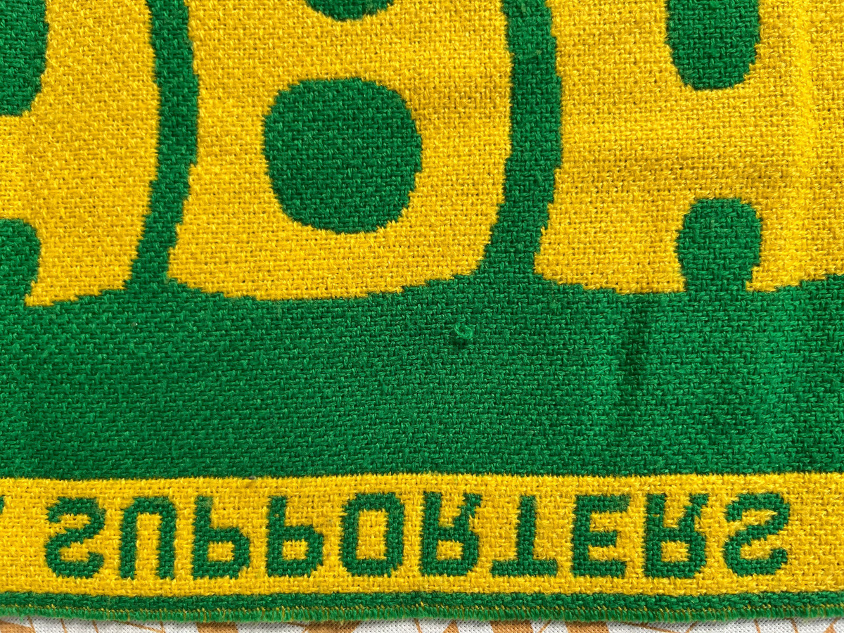 Écharpe Supporter Vintage FC Nantes – Années 80 – Rétro Ancienne – Couleurs Jaune Et Vert
