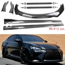 For Lexus GS350 Carbon Fiber Front Bumper Lip Spoiler 86.6" Side Skirt Kit