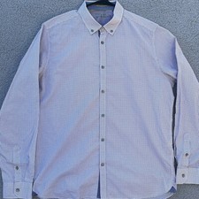 Ted Baker London Long Sleeve Button Up French Cuff Red Striped Mens Size 5