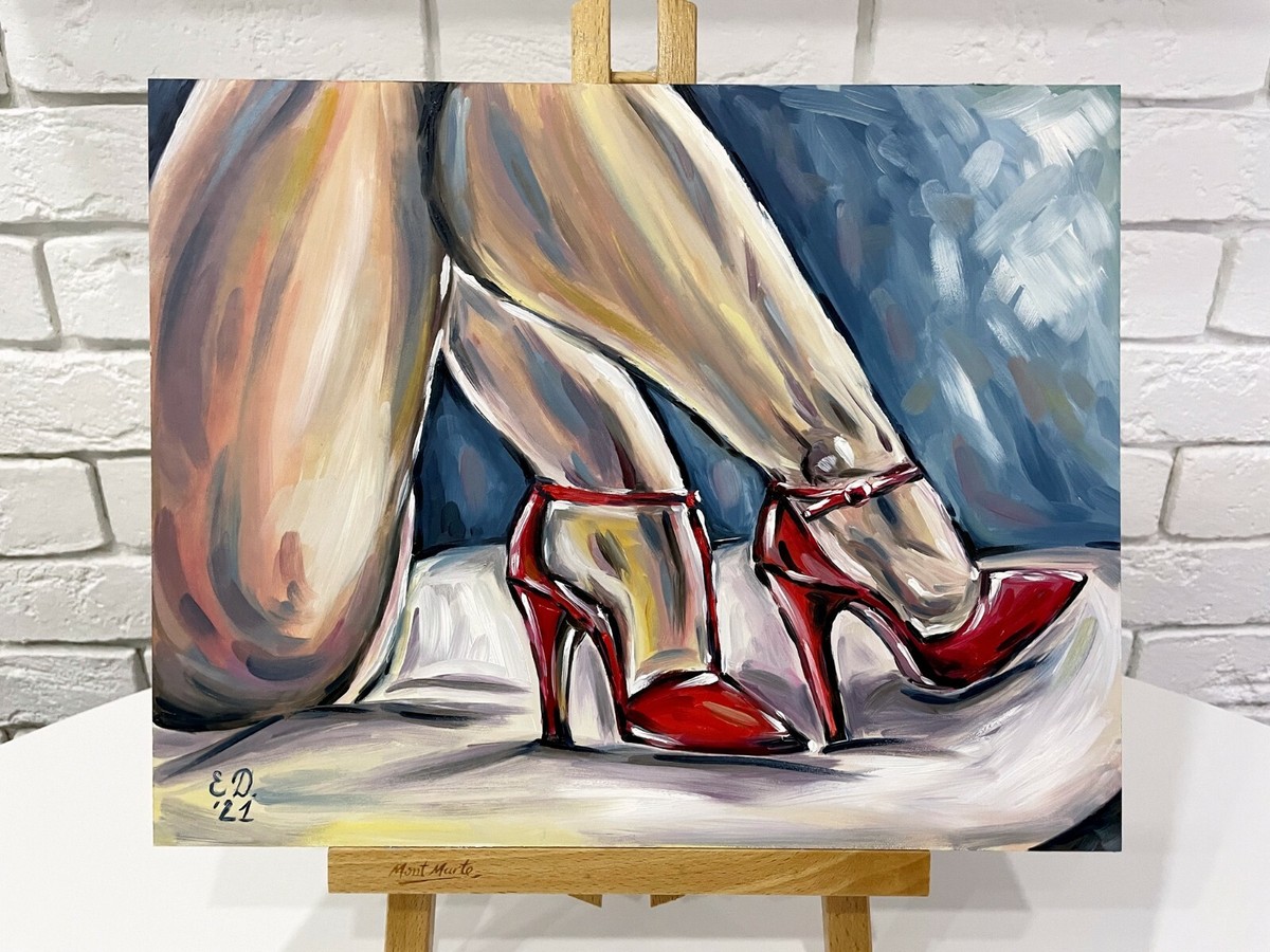 アート作品 ハイヒールと美脚　油絵　フランフラン カッシーナ ACTUS アート作品 ハイヒールと美脚 油絵 フランフラン カッシーナ ACTUS