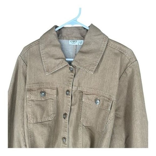Cato Woman 18/20W Khaki Jacket Waist Tie Casual Gorpcore Neutral - Picture 3 of 10
