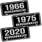 Compatible w Bronco 4x4 Classic SUV 1966-2021 Black Silver Metal License Plate