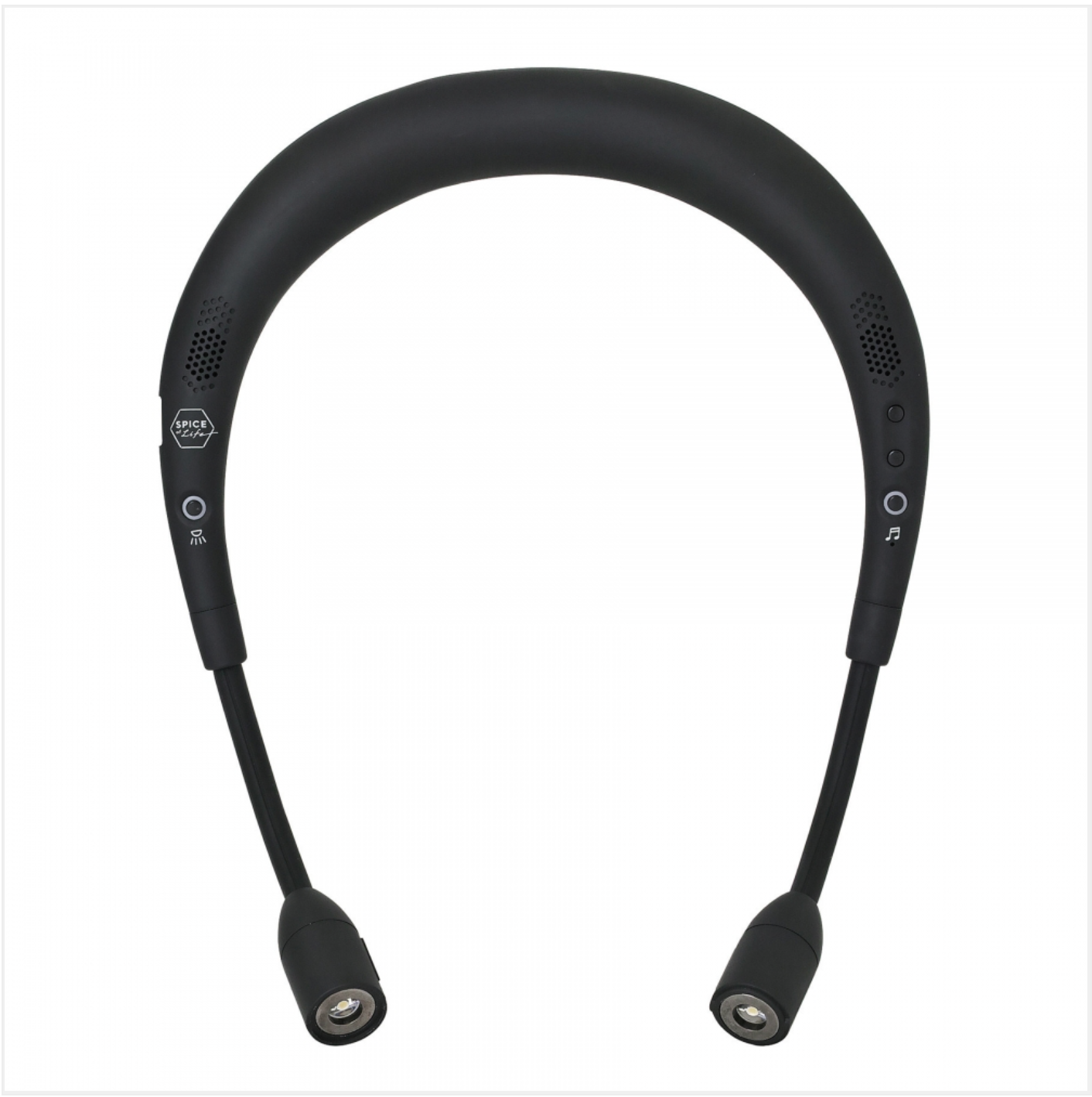 Hands-free Bluetooth speaker with neckband headphones and built-in LED lights-image