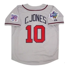 Chipper Jones Atlanta Braves 1999 World Series Grey Road Jersey Men's (S-3XL)