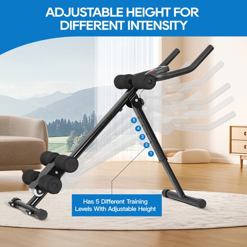 Ab Crunch Machine Abdominal Waist Trainer Foldable Adjustable Exerciser Home Gym - Picture 12 of 14