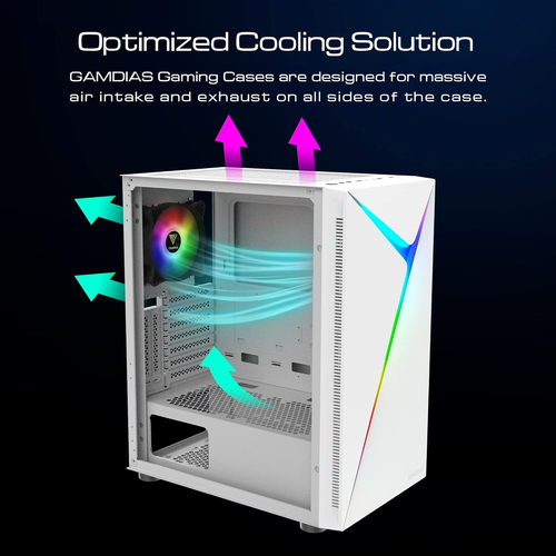 ATX Mid Tower Gaming Computer PC Case with Side Tempered Glass Swing Door, 1X 12 - Picture 7 of 8