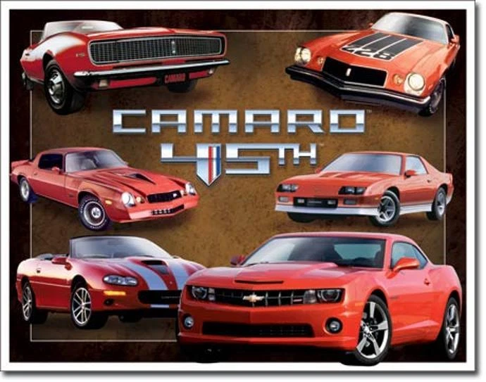 Chevy Camaro Sammlung 45 Jahre Jubiläum USA Chevrolet Deko Schild - Bild 1 von 1