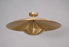 3 Light Elegant Indirect Ceiling Flushmount light Pendant Mid Century Modern Raw