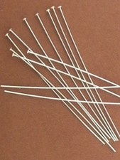 50- Sterling Silver Headpins, 3"/24 Gauge, Head Pin, Earring Domed Head Pin.Long