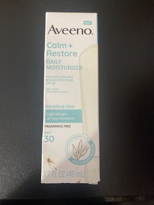 Aveeno Clam+ Restore Daily Moisturizer Mineral Sunscreen SPF 30 1.7 oz