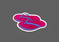 Flip Flops Sticker Pink Beach Waterproof