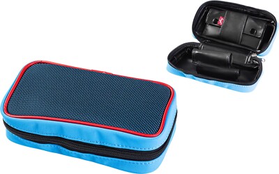 ANGELO PIPE RED - BLUE BAG CASE for 2 PIPES + COMPARTMENT / TOBACCO POUCH