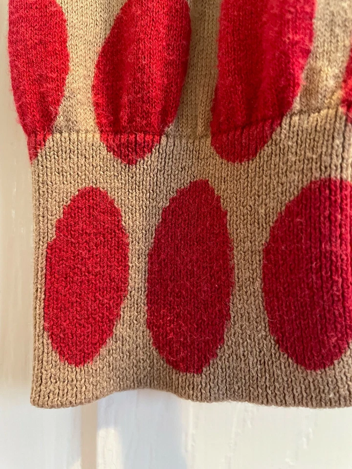 ANN TAYLOR LOFT женщин бежевый розовый горошек кнопка 3/4 рукав хлопок кардиган S - Изображение 4 из 4