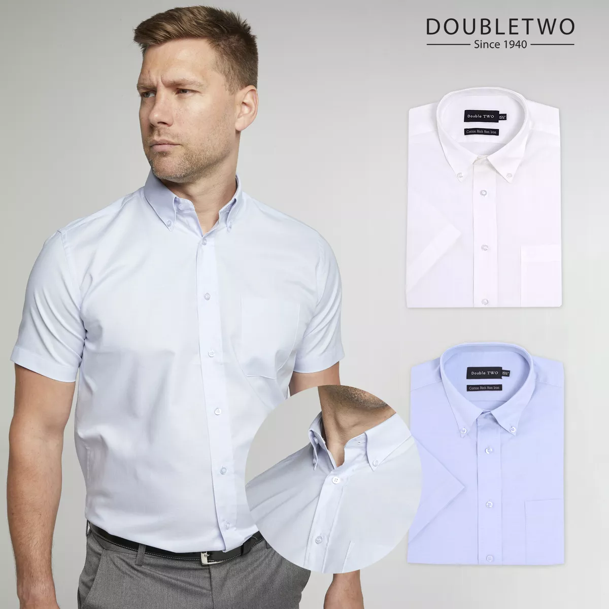 Smart casual short sleeve sale
