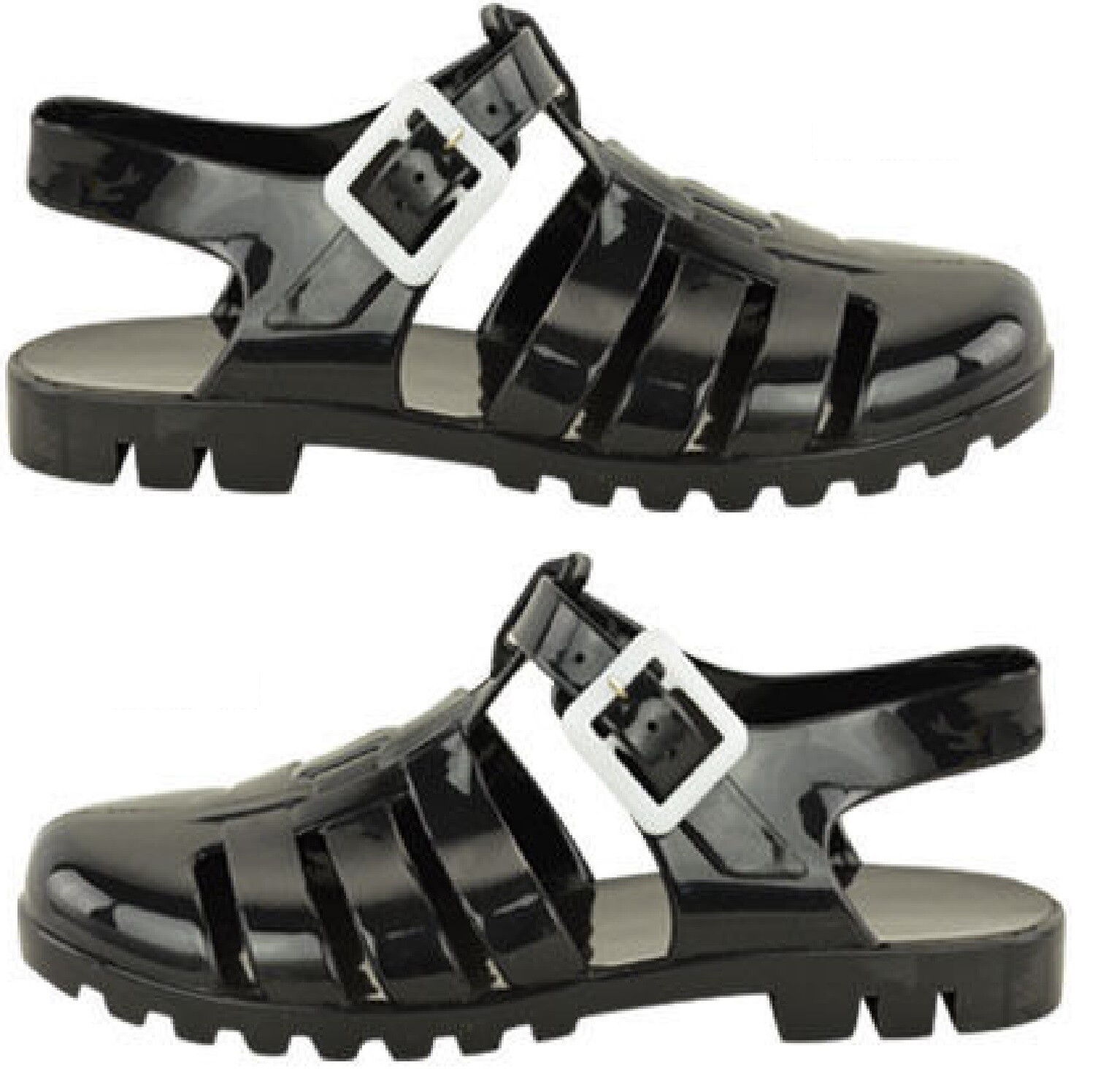 mens jelly sandals clear