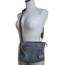 Travelon Crossbody Bag Heritage Anti Theft RFID Protection Pewter Gray