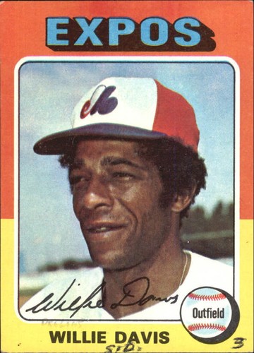 1975 Topps Montreal Expos Baseball Card #10 Willie Davis - GOOD - Picture 1 of 2