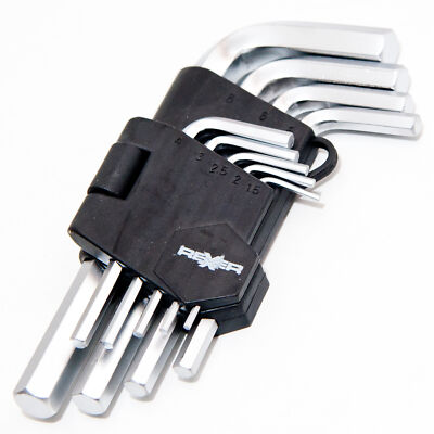 Winkelschraubendrehersatz 9-teilig HEX H1.5 - H10 Schraubenschlüssel 1,5 - 10 mm
