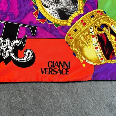 GIANNI VERSACE silk scarf God Save The Queen size 38