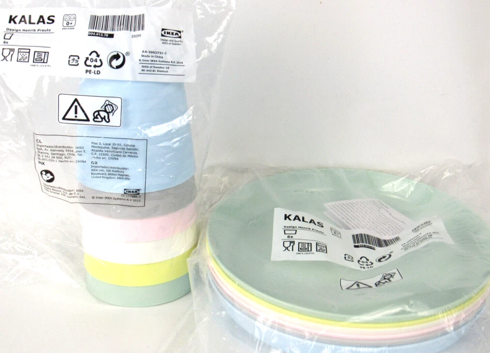 Ikea Kalas Niños Niños Colores Pastel 6 Tazas y 6 Platos Nuevo en Paquetes Foto 2 de 4