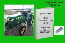 John Deere 4005 Compact Utility Tractor Diagnostic & Repair Manual See Desc.