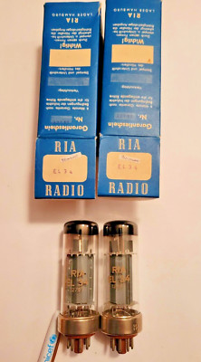 Schönes Paar alte EL34 6CA7 RIA Made in Germany Metallfelgentest 90 und 88mA