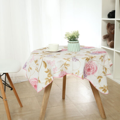 PVC Tablecloth for Rectangular Table 35'' x 35'' Pink and Purple Flower Printed