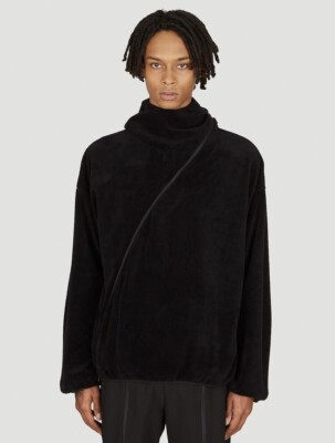 Post Archive Faction (PAF) 5.1 asymmetric-zip fleece hoodie