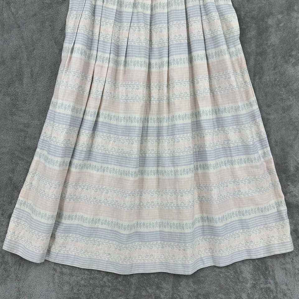 Falda Vintage 12 Lino Línea A Plisada Midi Casa Modesta Pradera Floral Modesta Foto 3 de 4