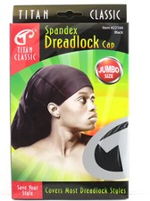 TITAN CLASSIC SPANDEX JUMBO DREADLOCK CAP - BLACK 22144