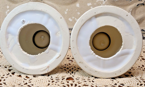 Pair of Old Fashion Porcelain Hand Painted Flowers Taper Candlestick Holders - Picture 6 of 8