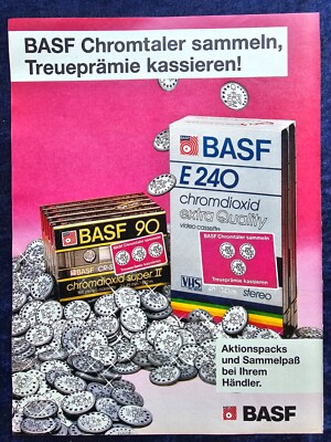 BASF Audio Cassette, Chromdioxid E 240, originale Werbung aus 1987