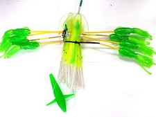 Squidnation Flippy Floppy Thing Trolling 9" Mauler Squids Chain - DOLPHIN GREEN
