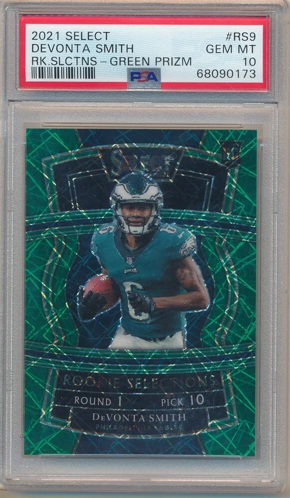 DeVonta Smith Panini Select Rookie Selections #RS9 Green Prizm
