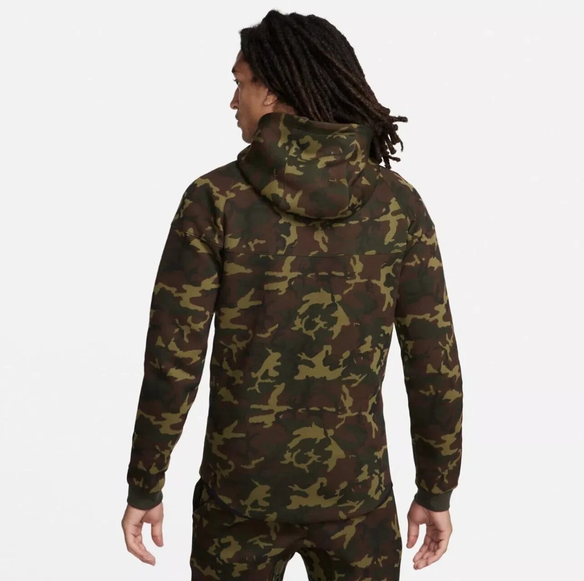 nike camouflage print zipped hoodie
