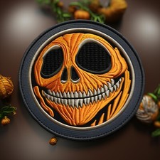 Pumpkin Skeleton Patch Embroidered Iron-on Applique Halloween Costume Cosplay