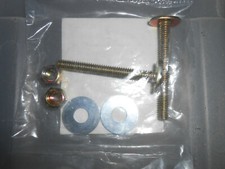 Toilet Closet Bolts with Nuts  Washers Brass Plated 1/4 inch x 2-1/4